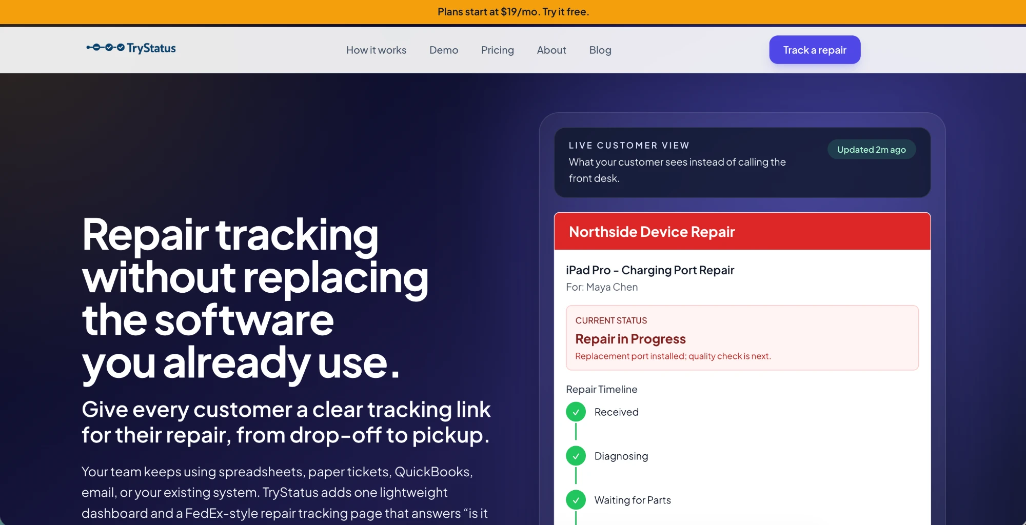 TryStatus screenshot